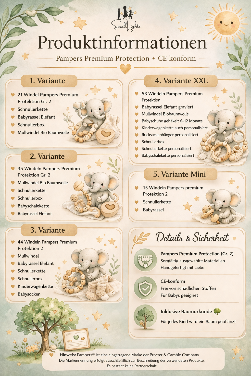Windeltorte neutral Tiere