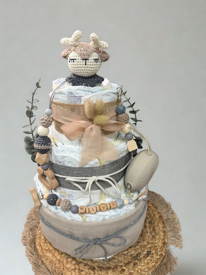 Windeltorte Waldprinzessin Reh Handgemacht