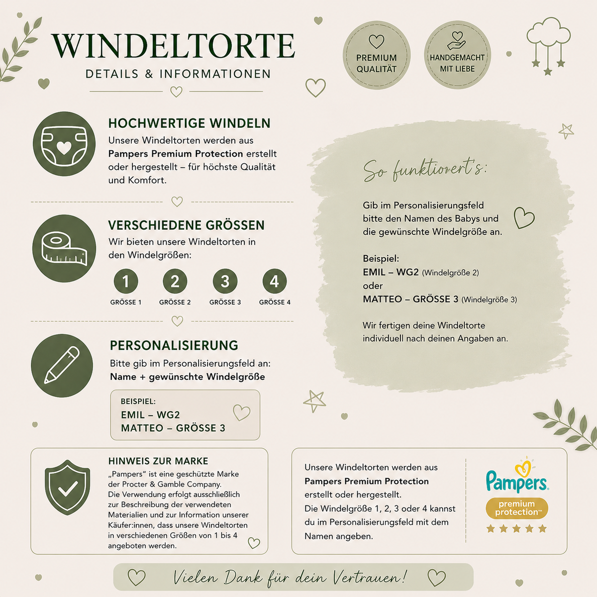 Windeltorte neutral Tiere