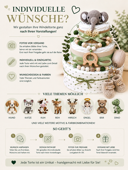 Windeltorte neutral Tiere