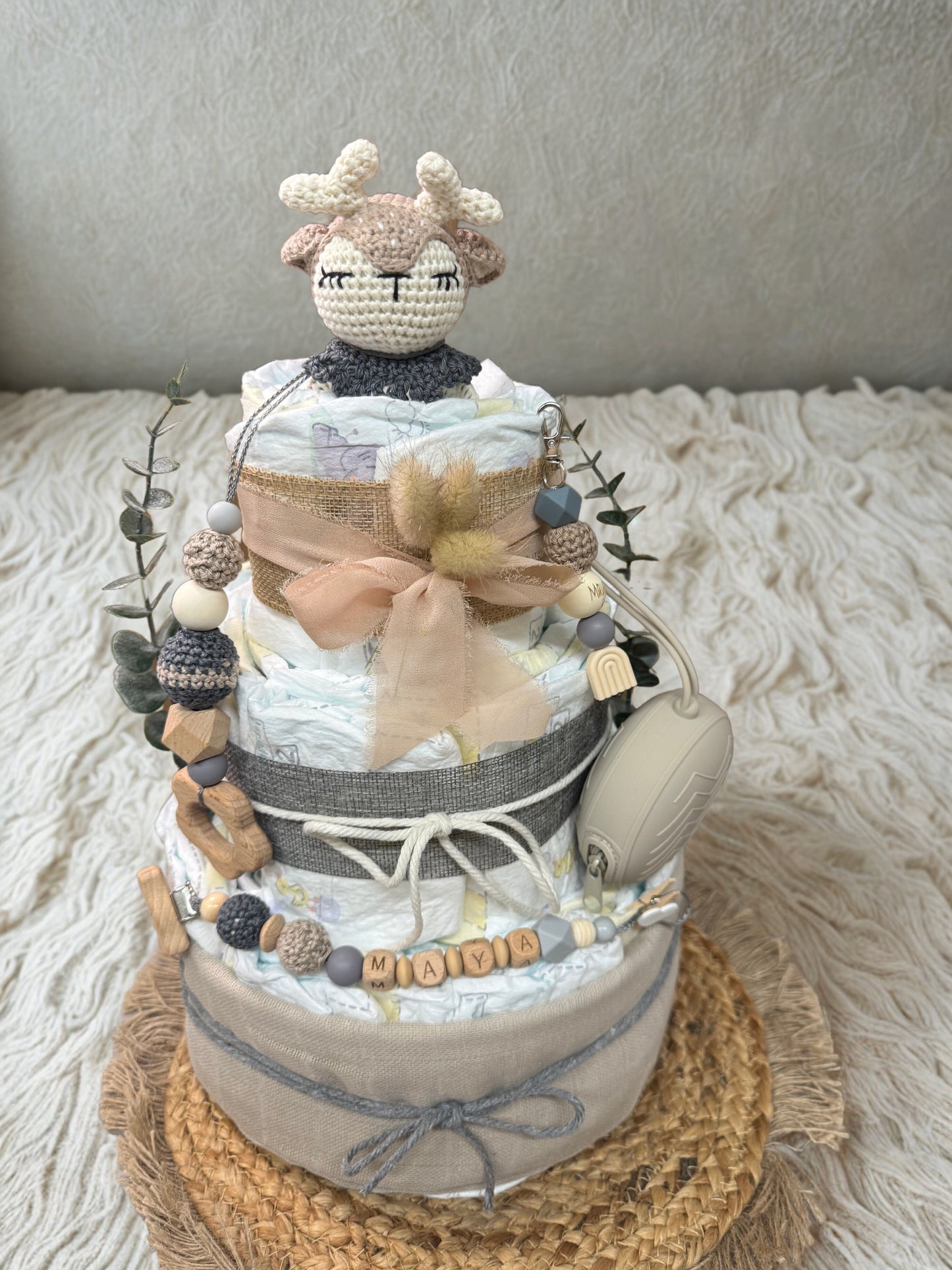 Windeltorte Waldprinzessin Reh Handgemacht