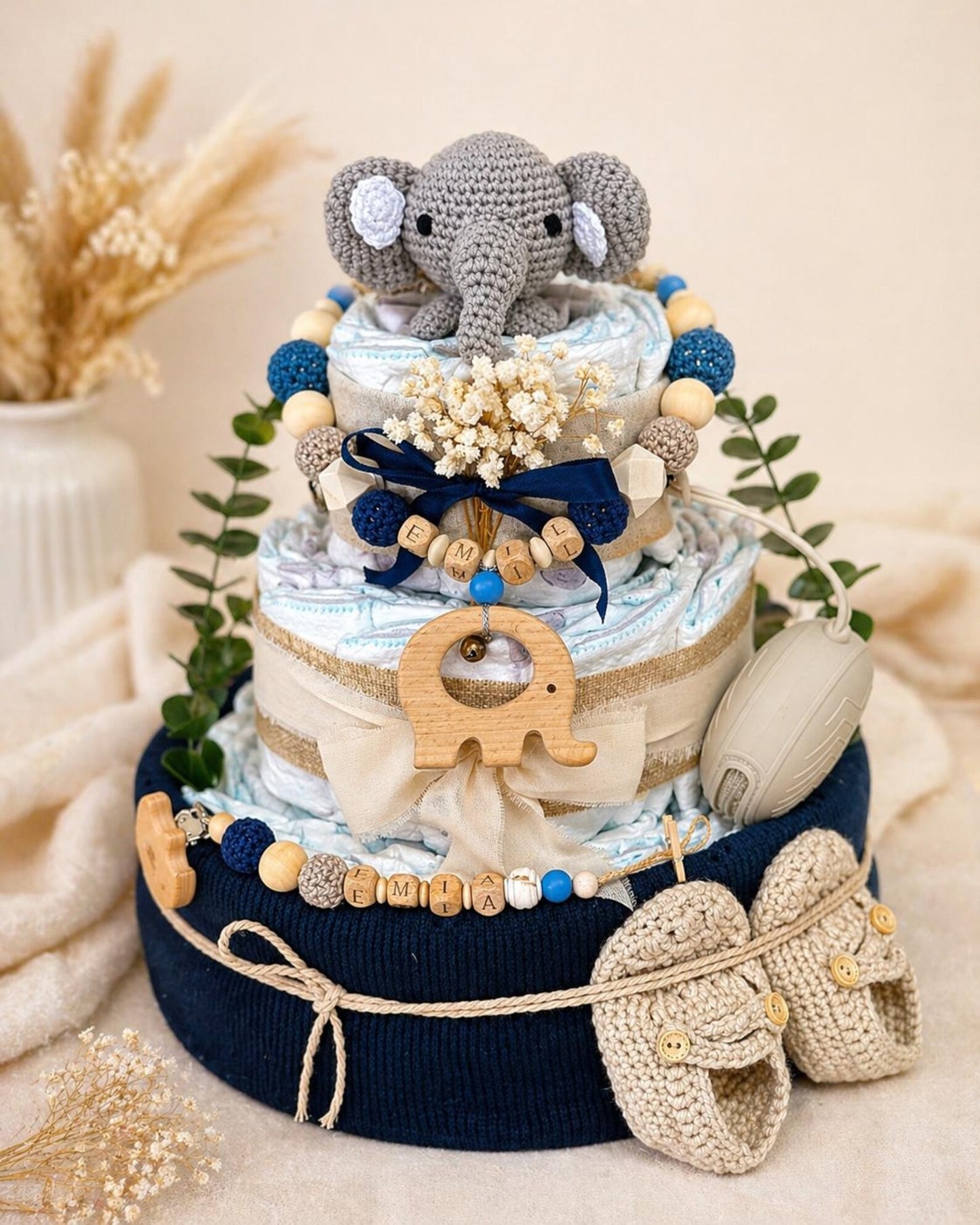 Windeltorte Blauer Elefant
