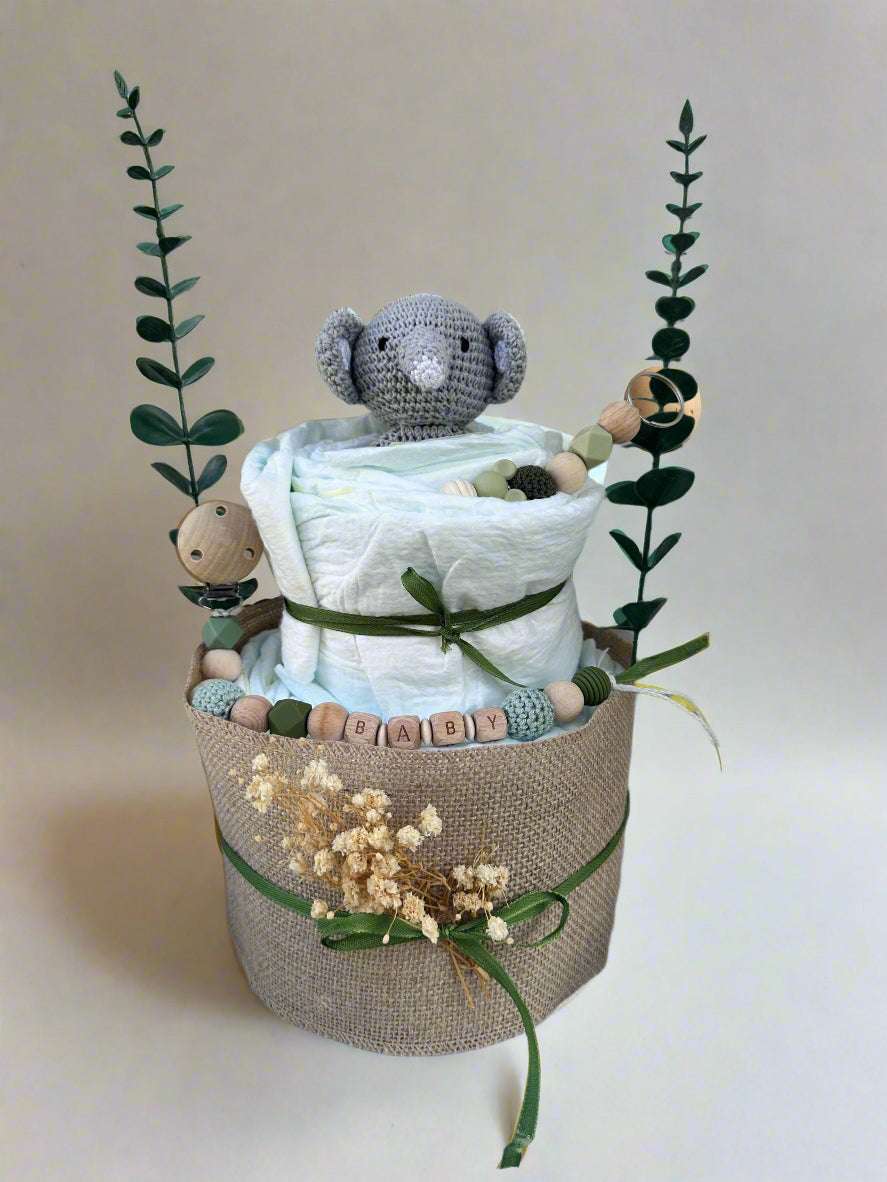 Windeltorte Mini – Personalisierte Babytorte in 5 Varianten für Mädchen, Jungen & Unisex - Small Lights Shop