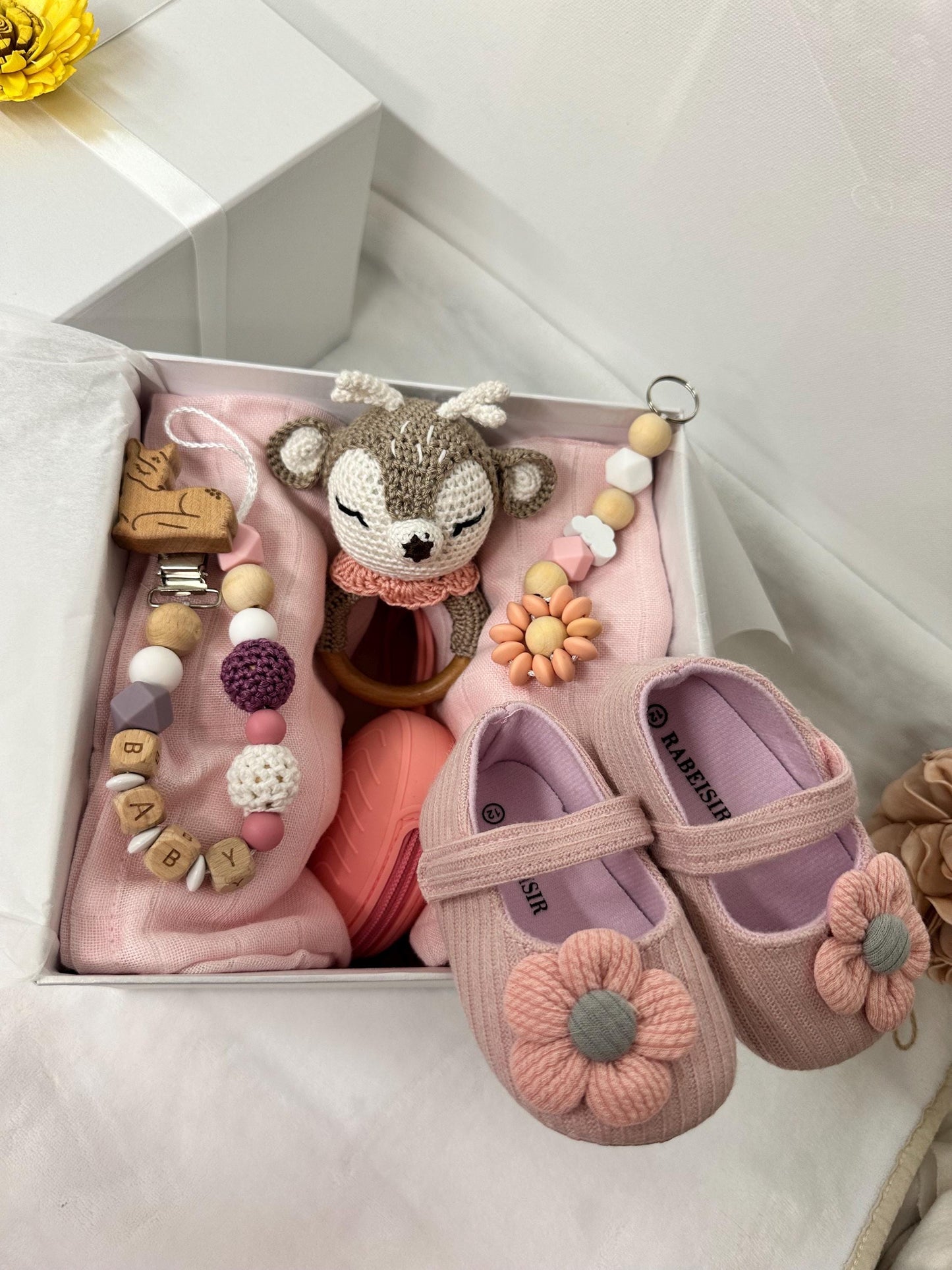 Babygeschenkset, Babygeschenkbox Reh