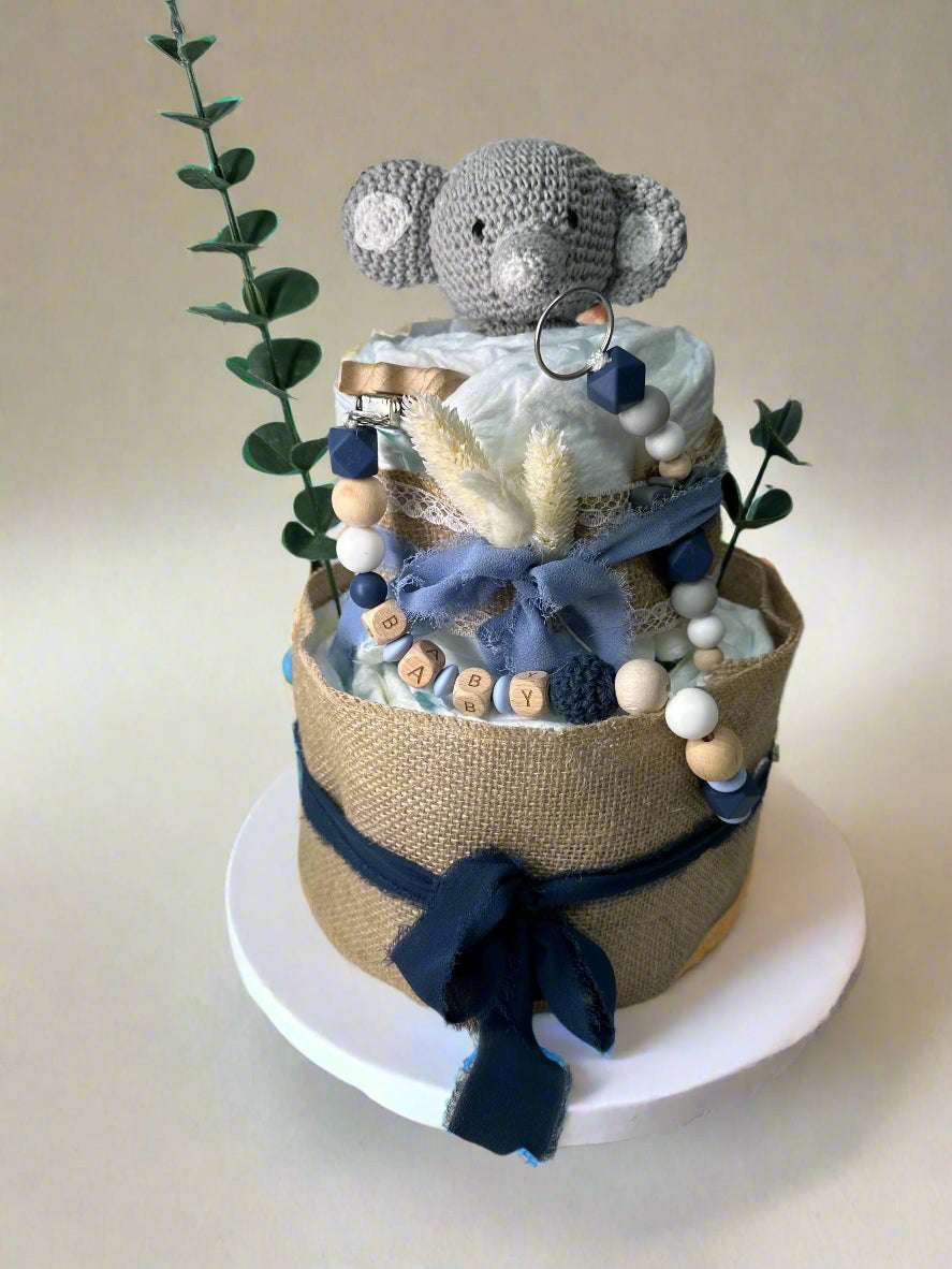 Windeltorte Mini – Personalisierte Babytorte in 5 Varianten für Mädchen, Jungen & Unisex - Small Lights Shop