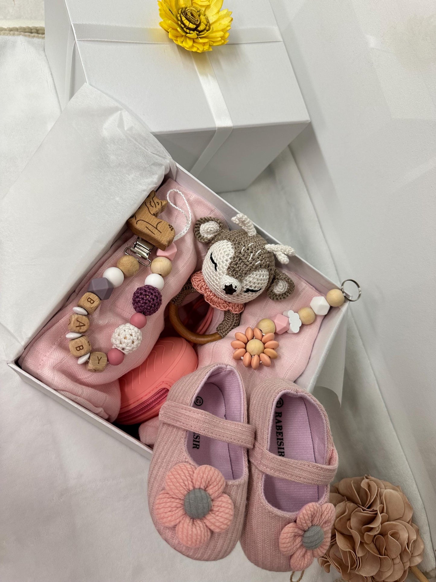 Babygeschenkset, Babygeschenkbox Reh