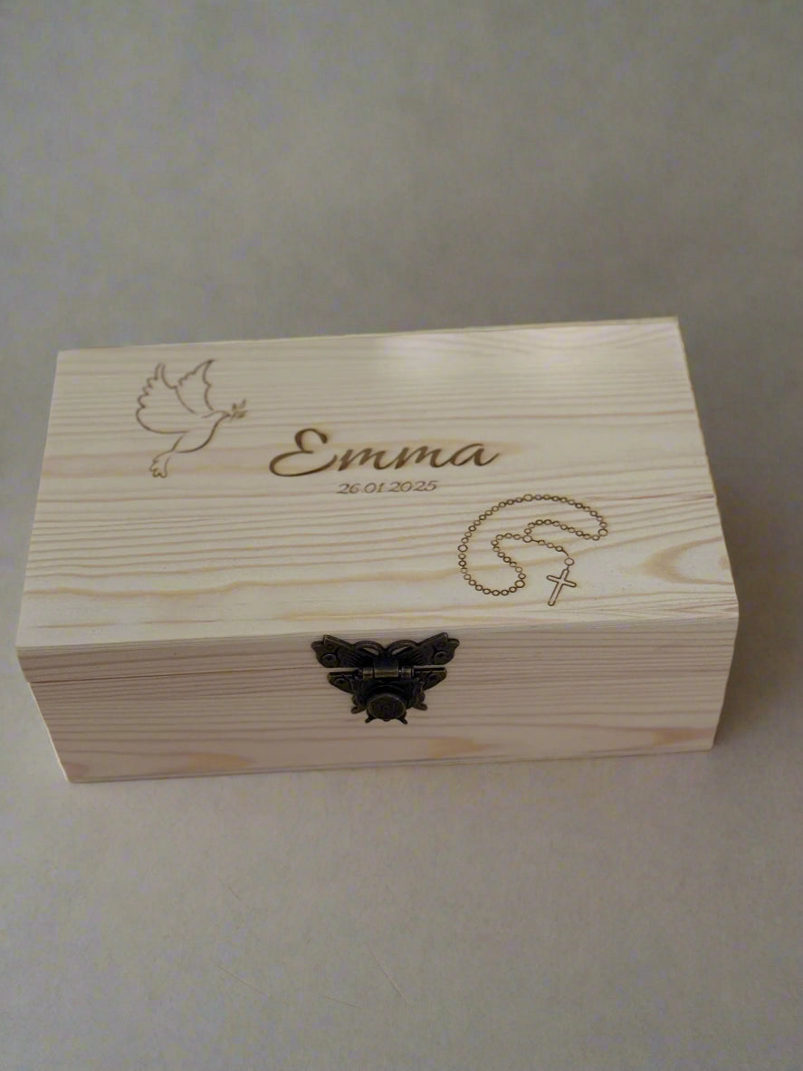 Personalisierte Taufbox – Handgemachtes Geschenk zur Geburt & Taufe - Small Lights Shop